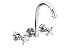 LINKWARE NOOSA WALL SINK SET WITH WHITE OR CHROME BELLS Product Image 2