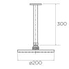 STREAMLINE ARCISAN 200MM SHOWER HEAD ON 300MM CEILING MOUNTED ARM MATTE BLACK Product Image 3