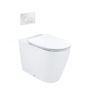 SYNERGII WALL FACED PAN WITH IN WALL CISTERN & CHROME KIBO FLUSH PLATE