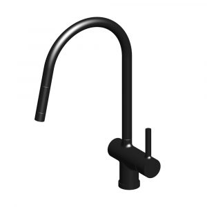 ZUCCHETTI PAN SINK MIXER WITH PULL OUT NOZZLE MATTE BLACK