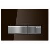 GEBERIT SIGMA 50 DUAL-FLUSH PLATE UMBRA GLASS WITH BRUSHED METAL BUTTON Product Image 2
