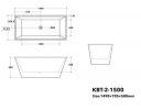 Ceramic Exchange Square Form Freestanding Bath 1500mm Product Image 3