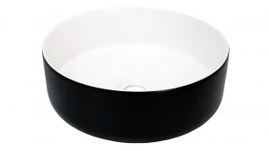 ADP MARGOT DUO ABOVE COUNTER BASIN BLACK/WHITE 360MM
