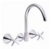 AUSSIELIFE CROSS HANDLE WALL SINK SET CHROME Product Image 2