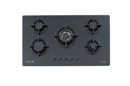 TECHNIKA 90CM GAS COOKTOP WITH BLACK GLASS TOP