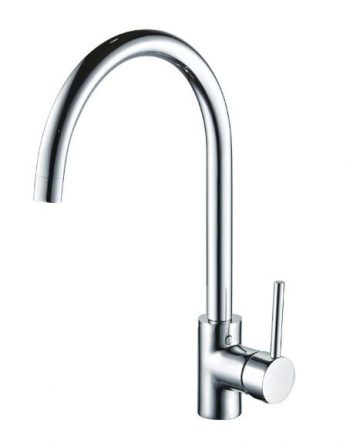 STREAMLINE AXUS PIN ARCHED GOOSENECK SINK MIXER BRUSHED BRASS Product Image 1