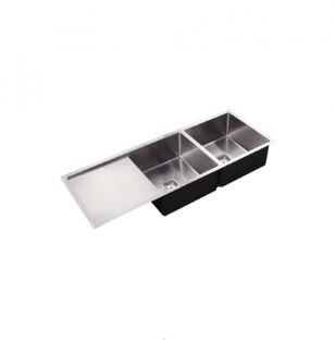CERAMIC EXCHANGE DOUBLE BOWL UNDERMOUNT SINK WITH DRAINER Product Image 1
