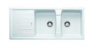 BLANCO LEXA SILGRANIT DOUBLE BOWL SINK WITH DRAINER WHITE Product Image 2
