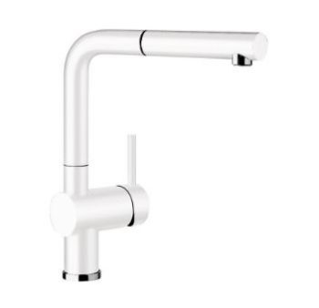 BLANCO LINUS PULL OUT SINK MIXER WHITE
