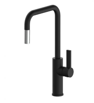 ABEY ARMANDO VICARIO LUZ SQUARE ARCHED SINK MIXER WITH PULL OUT BLACK
