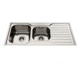 EVERHARD SQUARELINE ONE AND THREE QUARTER BOWL SINK WITH RIGHT HAND DRAINER Product Image 2