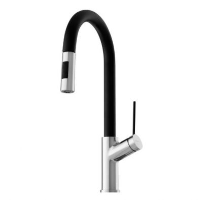 OLIVERI VILO GOOSENECK SINK MIXER WITH PULL OUT AND VEGGIE SPRAY CHROME