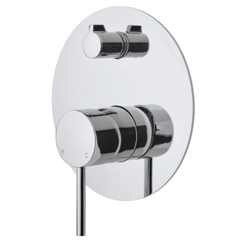 Fienza Cali Wall Diverter Mixer, Large Round Plate Product Image 1