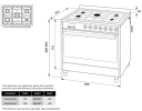 90cm Dual Fuel Oven With Adjustable Feet Product Image 3