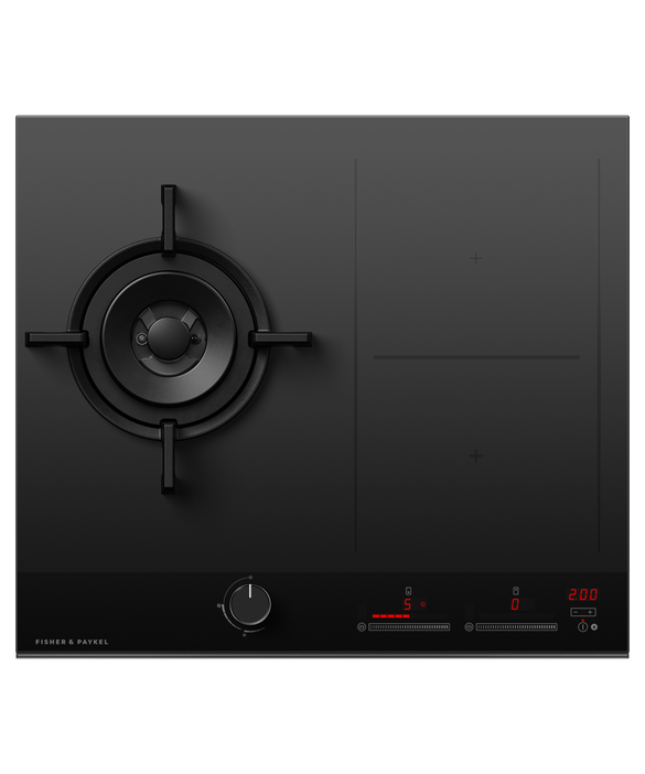 Fisher & Paykel Gas + Induction Cooktop, 60cm, 1 Burner, 2 Zones with SmartZone