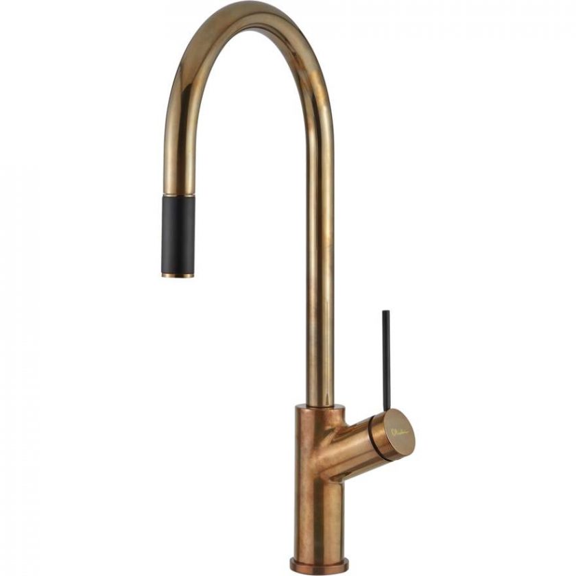 Oliveri Vilo Pull Out Mixer, Natural Brass VT0398B-NB Product Image 1