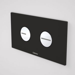 CAROMA INVISI II SQUARE PLATE WITH ROUND BUTTONS BLACK/CHROME 237010BL
