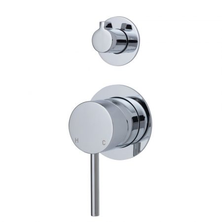 CALI WALL DIVERTER MIXER WITH SMALL ROUND PLATES 228102-4 CHROME