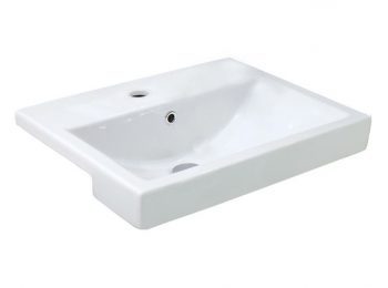 ZEN SEMI-RECESSED BASIN WITH ONE TAP HOLE 550X425MM FC11TUL01 GLOSS WHITE