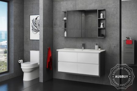 TIMBERLINE GRANGE 900MM WALL HUNG VANITY WITH REGAL ACRYLIC TOP GR90RW
