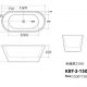 1500MM CURVED FORM FREE STANDING BATH KBT-3-1500 GLOSS WHITE