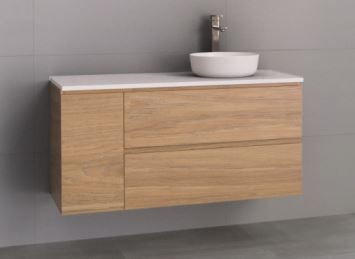 TIMBERLINE MARSHALL VANITY 1200MM IN PRIME OAK WITH STONE TOP MA12MW