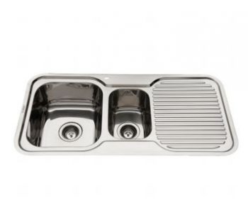 EVERHARD NUGLEAM ONE AND HALF BOWL SINK WITH RIGHT HAND DRAINER 73102