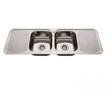 EVERHARD NUGLEAM DOUBLE BOWL DOUBLE DRAINER SINK 73125