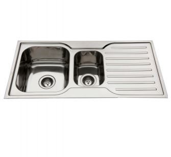 EVERHARD SQUARELINE ONE AND HALF BOWL SINK WITH RIGHT HAND DRAINER 73142