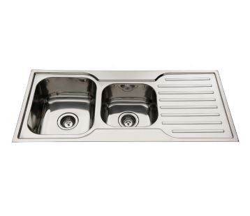 EVERHARD SQUARELINE ONE AND THREE QUARTER BOWL SINK WITH LEFT HAND DRAINER 73145