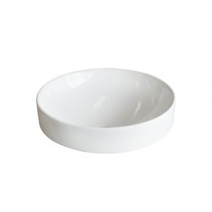 PLAZA ROUND SEMI INSET BASIN 400MM PZ04802 GLOSS WHITE