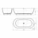 SYNERGII 1500MM SOLID SURFACE FREESTANDING BATH WITH OVERFLOW MATT WHITE SY31222