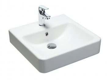 EVO SQUARE COUNTER TOP BASIN WITH ONE TAP HOLE 450X450MM FC09MUL01 GLOSS WHITE