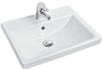ZEN DROP IN BASIN WITH ONE TAP HOLE 520X410MM FC17TUL01 GLOSS WHITE