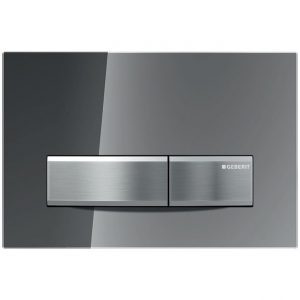 Geberit Sigma 50 Dual-Flush Plate Smoked Reflective Glass With Metal Button 115.788.Sd.5