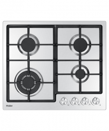 HAIER 600MM GAS COOKTOP, 4 BURNER WITH WOK, CAST IRON TRIVETS