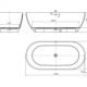 STREAMLINE SYNERGII 1700MM SOLID SURFACE FREESTANDING BATH WITH OVERFLOW WHITE & BLACK