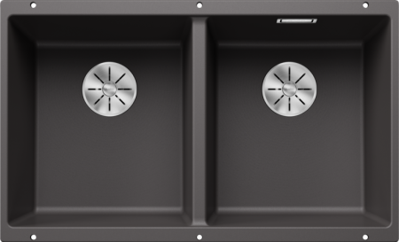 SUBLINE SILGRANIT DOUBLE BOWL UNDERMOUNT SINK ROCK GREY 526854