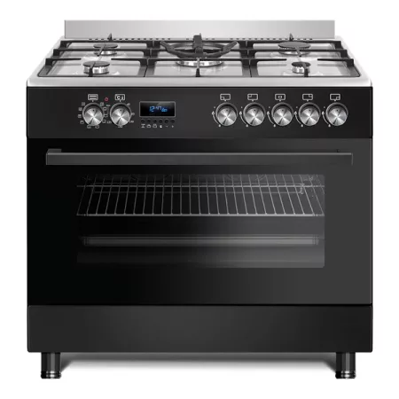 900MM DUAL FUEL UPRIGHT COOKER 10 FUNCTIONS 5 BURNERS TFGC9610EXB DARK STAINLESS STEEL