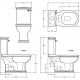 FIENZA RAK WASHINGTON FRONT LEVER CLOSE-COUPLED TOILET SUITE, S-TRAP 060130WS