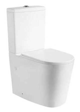 FLINDERS WALL FACED TOILET SUITE WITH RIMLESS PAN TWT-022 GLOSS WHITE