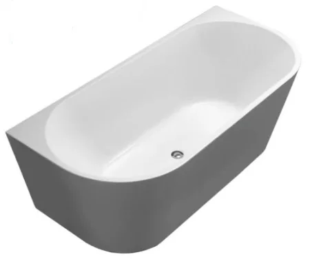 1500MM CURVED BACK TO WALL BATH KBT-10-1500 GLOSS WHITE