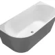 1500MM CURVED BACK TO WALL BATH KBT-10-1500 GLOSS WHITE