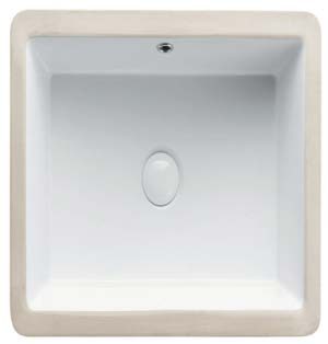 GORDON SQUARE UNDER MOUNT BASIN NO TAP HOLE (32MM WITH O/F) K6035 GLOSS WHITE