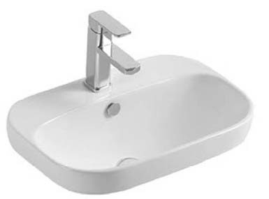 BARWON SEMI INSET BASIN 1 TAP HOLE (32MM WITH O/F) K5033 GLOSS WHITE