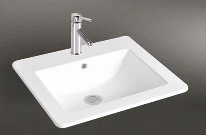 YARRA LARGE INSET BASIN 1 TAP HOLE (32MM WITH O/F) K5346 GLOSS WHITE