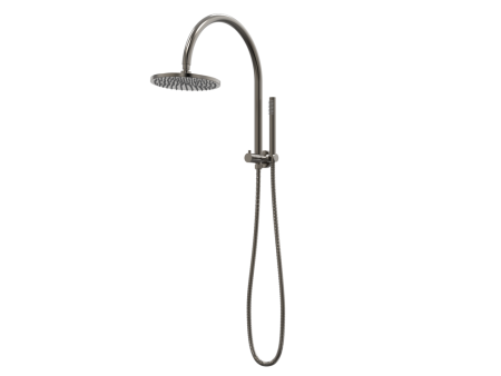 LUGANO HIGH RISE GOOSENECK WALL SHOWER WITH HAND SHOWER C22.061.2.24 BRUSHED GUNMETAL