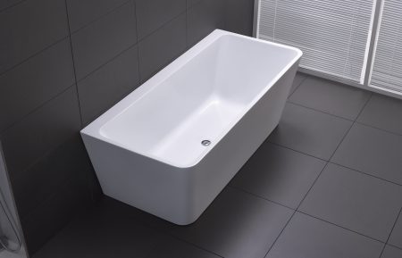 FLORENCE SQUARE BACK TO WALL BATH BTF1700 GLOSS WHITE