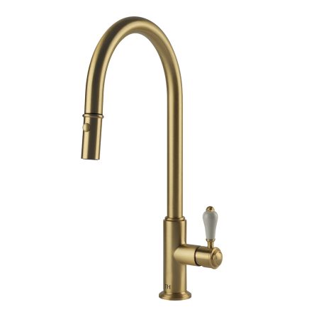 LUDLOW PULL OUT SINK MIXER WITH VEGGIE SPRAY LU109PM-BB BRUSHED BRASS