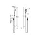 SQUARE SINGLE RAIL SHOWER NR316BN BRUSHED NICKEL